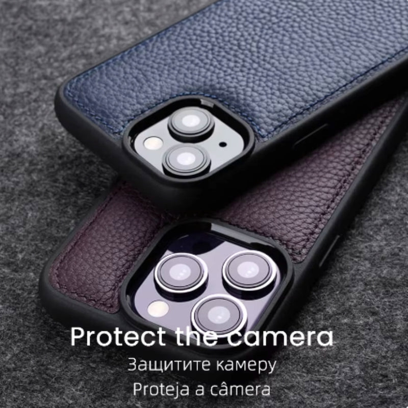 Load image into Gallery viewer, Apple iPhone 16/Plus/Pro/Max - Business Drop Proof Silicone + Cowhide Genuine Leather Series Case
