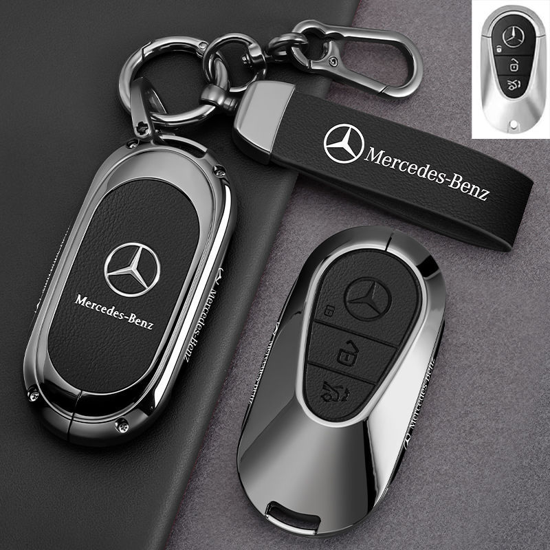 Load image into Gallery viewer, Mercedes Benz Premium Leather Protection Car Key Fob Case Cover for For Benz A, C, E, S, G-Class, GLA, GLB, GLC, GLE, GLS, CLA, CLS, EQC - i-Station Mobile Phone &amp; Electronic Device Repair and Accessories
