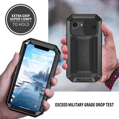 Apple iPhone 16e - R-JUST Sliding Camera IP54 Life Waterproof Holder Phone Case - i-Station Mobile Phone & Electronic Device Repair and Accessories