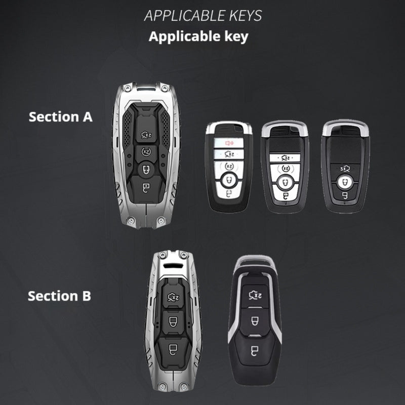 Load image into Gallery viewer, Ford Heavy-Duty Mecha Key Fob Cover For Mondeo, Focus, Mustang, Fusion, Raptor F-150, F-250, F-350, F-450, F-550, Edge, Explorer, Maverick
