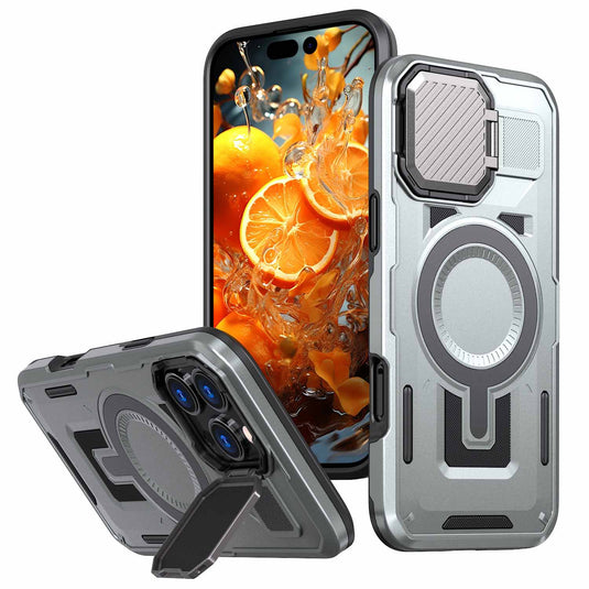 [Built-in Stand & Camera Protector & Magsafe] Apple iphone 16/16 Plus/16 Pro/16 Pro Max - Shield Shockproof Rugged Heavy Duty Case