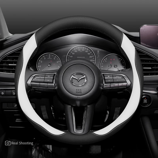 Mazda Premium Nappa Leather Breathable Ultra-Thin Non-Slip Steering Wheel Cover For Mazda 3 Axela, CX-5, CX-4, Atenza, CX-30, CX-50, Mazda 6, Ruiyi - i-Station Mobile Phone & Electronic Device Repair and Accessories