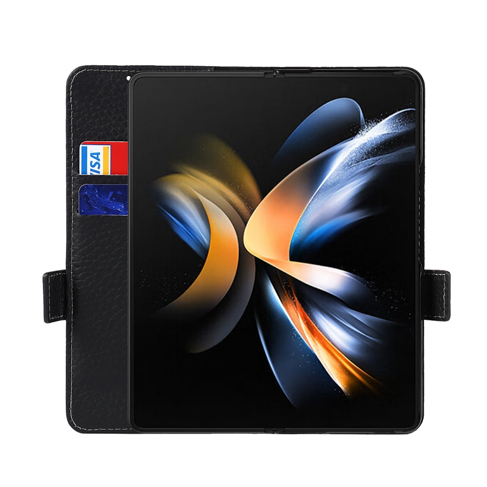 [With Pen Slot][With Card Slot] Samsung Galaxy Z Fold 5 5G (SM-F946B) - Business Drop Proof Genuine Leather Wallet Series Stand Case - i-Station Mobile Phone & Electronic Device Repair and Accessories