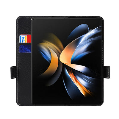 [With Pen Slot][With Card Slot] Samsung Galaxy Z Fold 5 5G (SM-F946B) - Business Drop Proof Genuine Leather Wallet Series Stand Case - i-Station Mobile Phone & Electronic Device Repair and Accessories