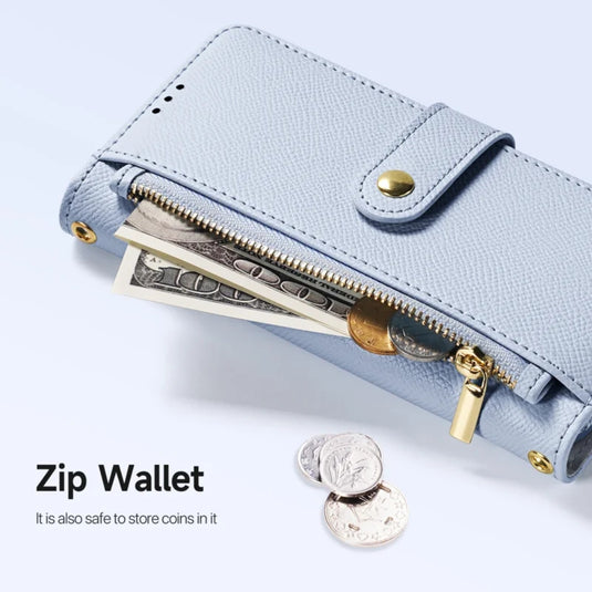 [Detachable][With Card Slot] Apple iPhone 16e - Detachable Magnetic Genuine Leather Wallet Case