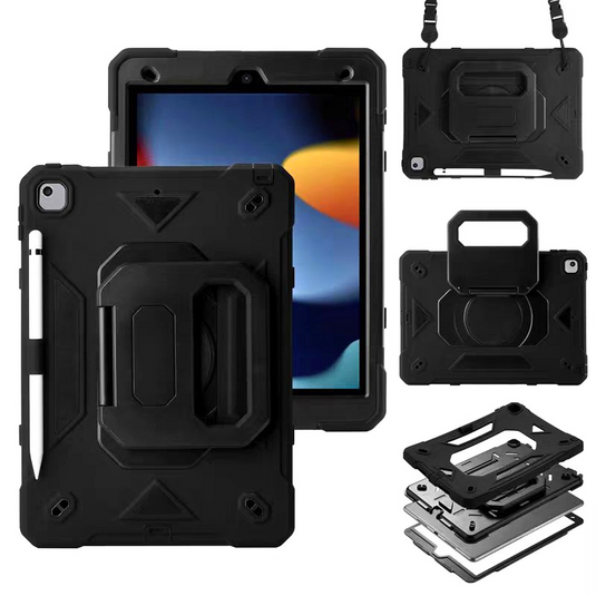 [Built-in Stand] Apple iPad Pro 11-inch M4 (2024) Rotating Hand Strap Shockproof Protective Case With Pencil Slot