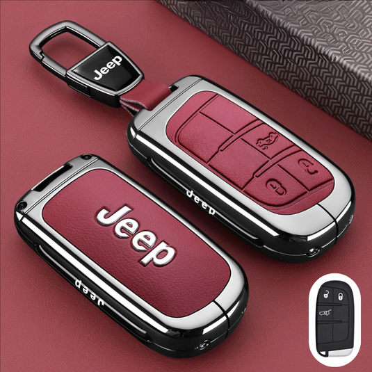 Jeep Premium Leather Protection Car Key Fob Case Cover for Grand Cherokee, Renegade, Compass, Commander, Cherokee - i-Station Mobile Phone & Electronic Device Repair and Accessories