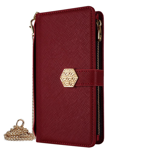 Sony Xperia Pro I - Women's Crossbody PU Leather Wallet Series Case With Metal Chain