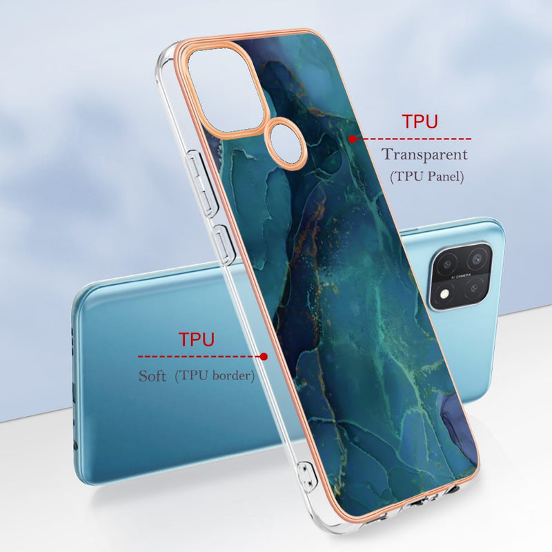 Load image into Gallery viewer, OPPO A15 /A15s - TPU Electroplated Marble Pattern Stylish Phone Case
