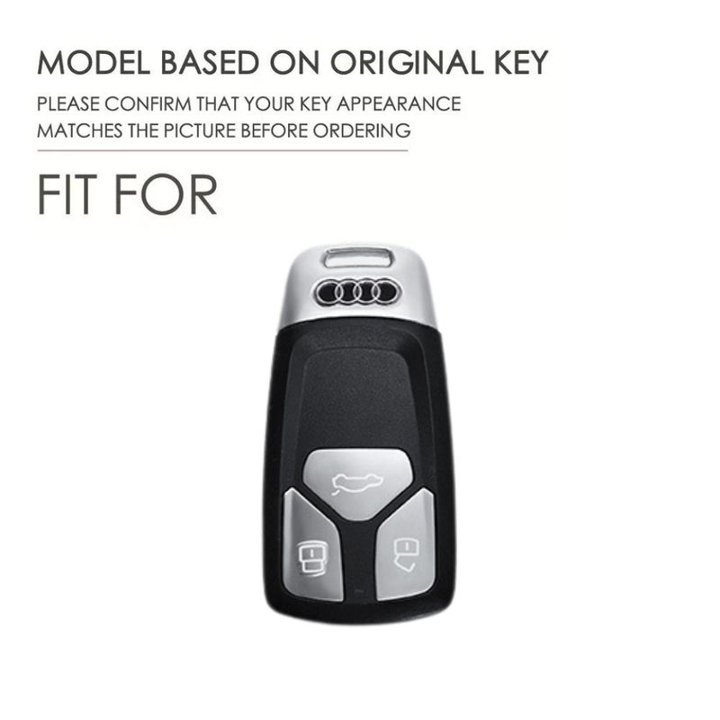 Load image into Gallery viewer, Audi Zinc Alloy + Leather Car Key Case For A4, A5, A6,A8, Q2, Q5, Q7
