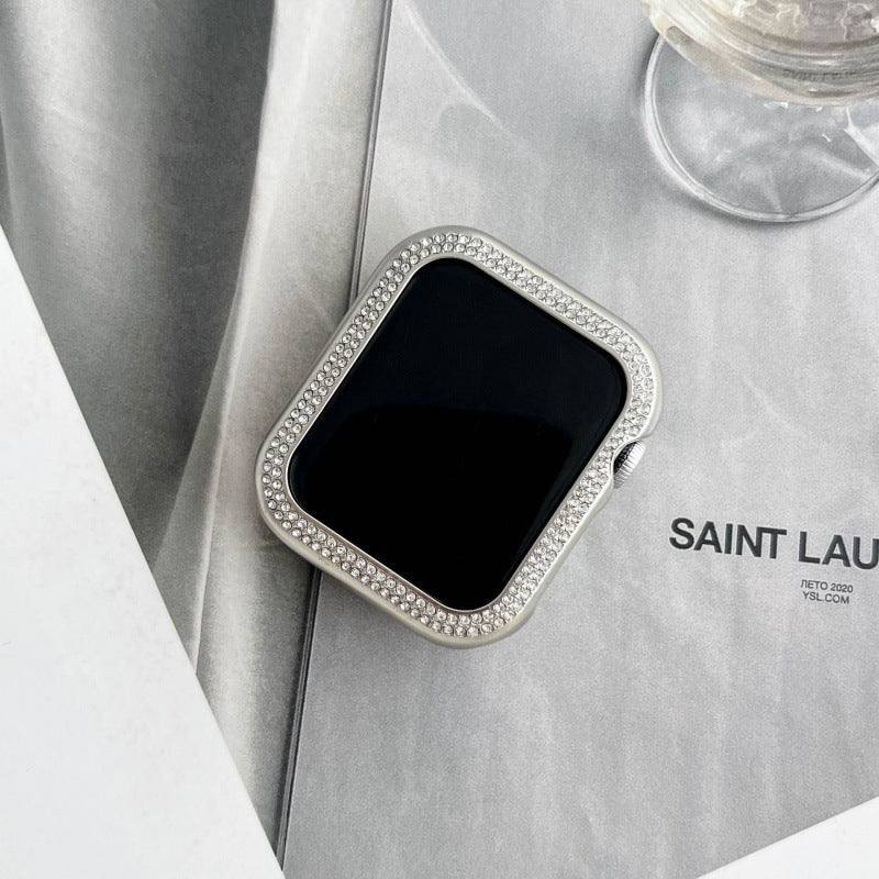 Load image into Gallery viewer, Apple Watch Series 4/5/6/SE/7/8/9 - Diamond-inlaid Double-row Diamond Hollow Watch Case
