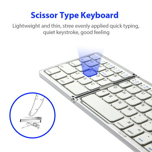 Ultra - Thin Portable Touchpad Wireless Bluetooth Tri - Fold Mini Keyboard (Compatible with Mobile Phones, Tablets, and Laptops)