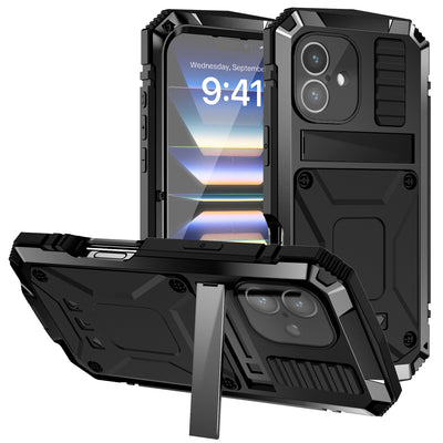 [Magsafe Compatible] Apple iPhone 12/Pro/Max - Metal Full Coverage Waterproof Heavy Duty Series Case With Stand - i-Station Mobile Phone & Electronic Device Repair and Accessories