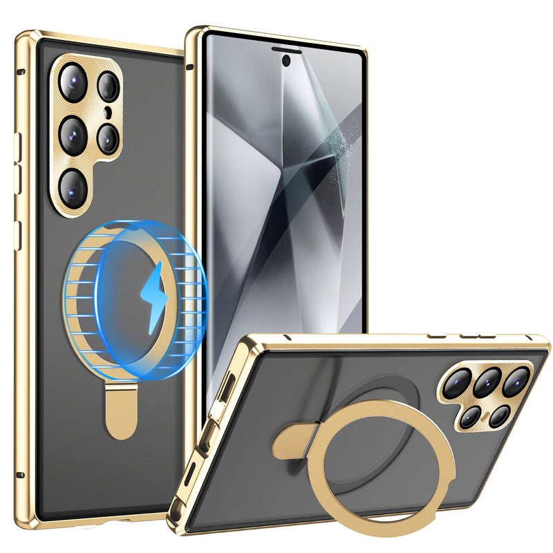 Load image into Gallery viewer, [Magsafe Compatible] Samsung Galaxy S24 Ultra (SM-S928) - Metal Double-Sided Glass Shockproof Stand Series Case
