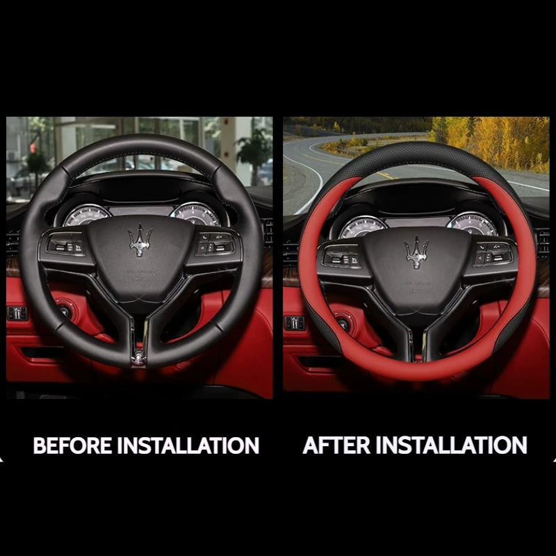 Load image into Gallery viewer, Maserati Premium Nappa Leather Breathable Ultra-Thin Non-Slip Steering Wheel Cover For Quattroporte, Ghibli, Levante - i-Station Mobile Phone &amp; Electronic Device Repair and Accessories
