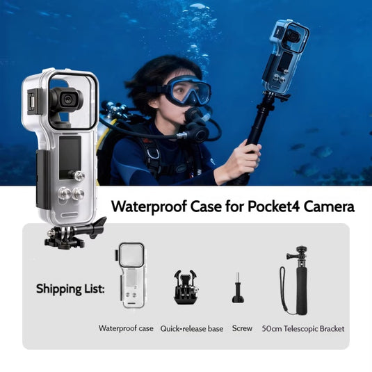 DJI Osmo Pocket 4 – 60M Underwater Housing Waterproof Diving Protective Case for Diving, Surfing & Swimming - i-Station Mobile Phone & Electronic Device Repair and Accessories