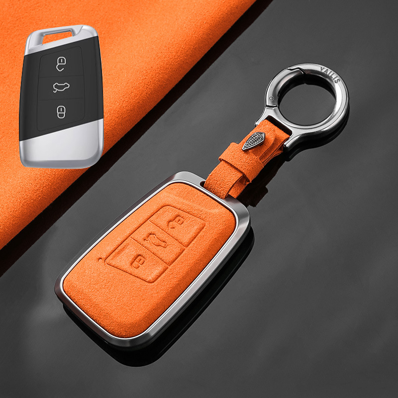 Load image into Gallery viewer, Volkswagen Luxury Suede Car Key Fob Case Cover For ID3, ID4, ID6, Golf, Passat, Talagon, Teramont X, Lamando L, Viloran, Tavendor
