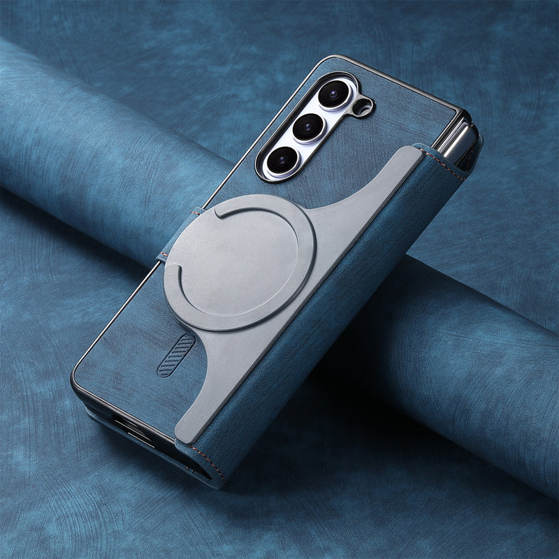 Load image into Gallery viewer, [Magsafe Compatible][Detachable] Samsung Galaxy Z Fold3 SM-F926 Leather Flip Shockproof Wallet Series Case With Card Slot
