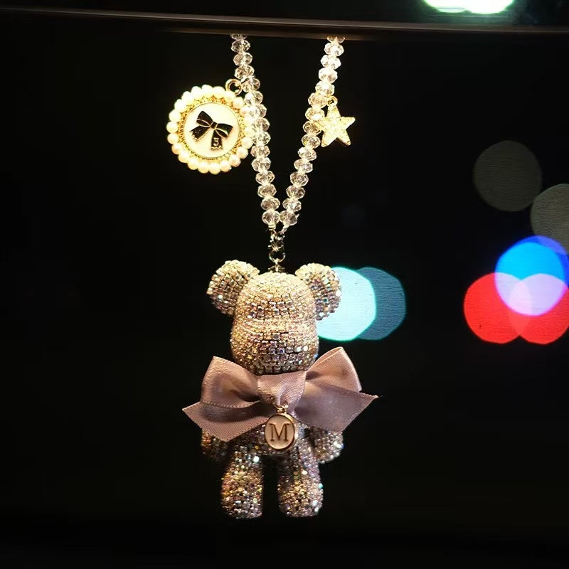 Load image into Gallery viewer, High-Quality Trendy Bear Car Hanging Ornament Creative Car Rearview Mirror Pendant
