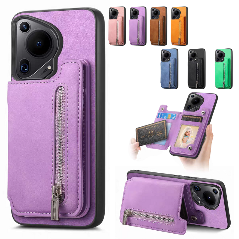 Load image into Gallery viewer, [With Card Solt] Huawei Pura 70/Ultra/Pro/Pro+ Full-coverage Leather Shockproof Wallet Series Case
