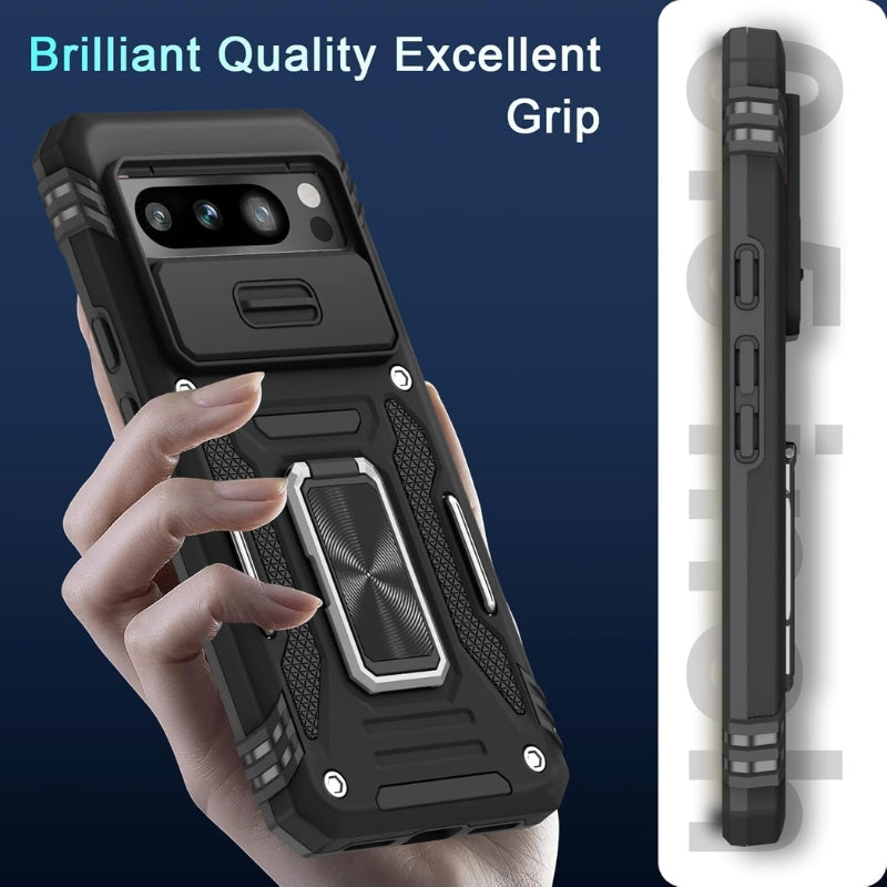 Load image into Gallery viewer, [With Camera Cover][Rotation Ring Stand] Google Pixel 7/7A/7 Pro - Military Grade Shockproof Heavy Duty Protective Case
