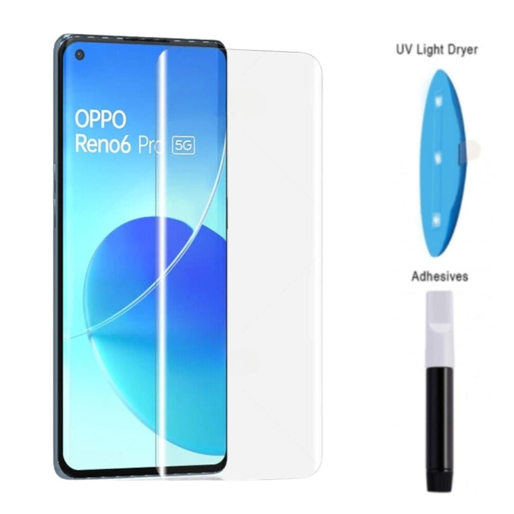 [UV Glue] [HD] OPPO Reno6 Pro 5G / Reno6 Pro 5G (Snapdragon) - UV Full Covered Curved 9H Tempered Glass Screen Protective Protector - i-Station Mobile Phone & Electronic Device Repair and Accessories