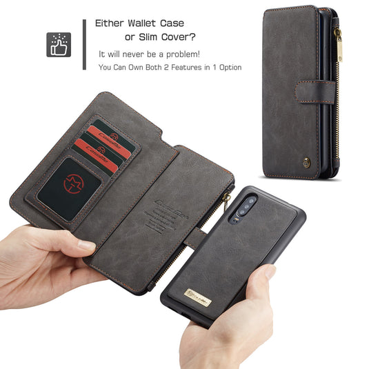 [Detachable][With Card Slot] Huawei P30/Pro/Lite Multi-Functional Leather Flip Shockproof Wallet Case