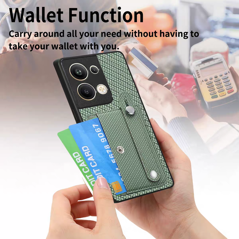 Load image into Gallery viewer, [Built-in Wrist Wrap][With Card Solt] OPPO Reno7/7 5G/Pro 5G/Lite/Z 5G Woven All-inclusive Shockproof Wallet Series Case
