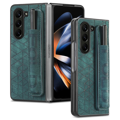 [With Pen Slot] Samsung Galaxy Z Fold4 (SM-F936) Foldable Vegan Leather Shockproof Case - i-Station Mobile Phone & Electronic Device Repair and Accessories