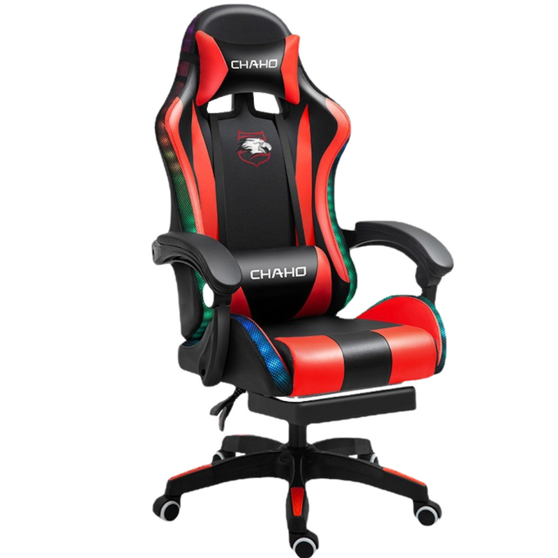 Load image into Gallery viewer, [Built-in RBG LED Light] PU Leather Latex Cushion Gaming Racing Chair Office Chair - Polar Tech Australia
