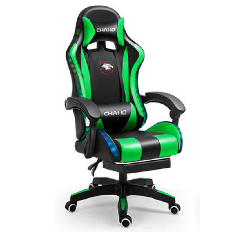 Load image into Gallery viewer, [Built-in RBG LED Light] PU Leather Latex Cushion Gaming Racing Chair Office Chair - Polar Tech Australia
