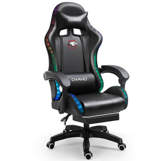 [Built-in RBG LED Light] PU Leather Latex Cushion Gaming Racing Chair Office Chair - Polar Tech Australia