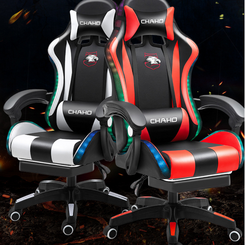 [Built-in RBG LED Light] PU Leather Latex Cushion Gaming Racing Chair Office Chair - Polar Tech Australia