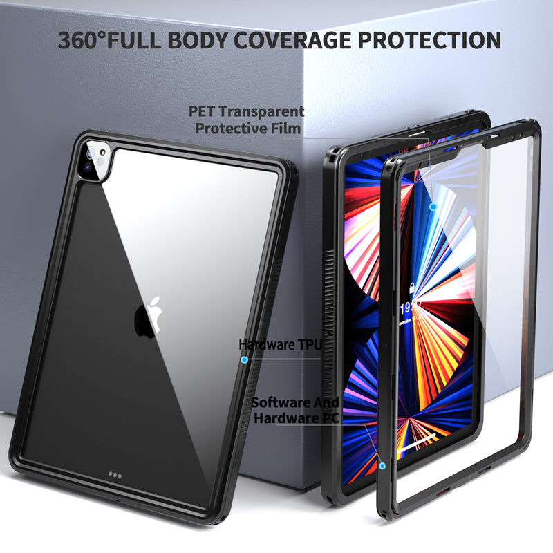 Load image into Gallery viewer, Apple iPad Pro 12.9-inch 5/6th Gen (2021/2022) Shellbox Waterproof Heavy Duty Lifeproof Style Case
