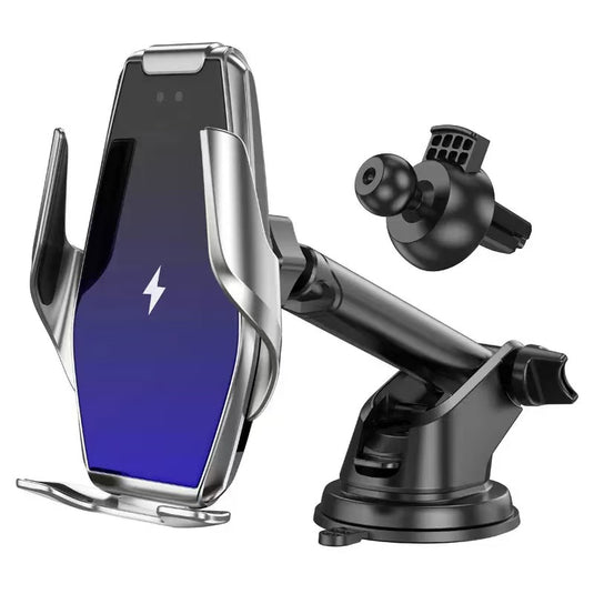 [S14] HOCO Universal 15W Smart Sensor QI Wireless Quick Charging Aircon Vent Flow & Dashboard Phone Holder - i-Station Mobile Phone & Electronic Device Repair and Accessories
