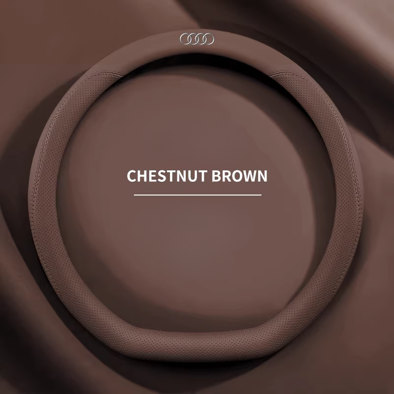 Load image into Gallery viewer, Audi Genuine Leather Breathable Steering Wheel Cover for Q5L, A4L, A6L, A3, A5, A7, A8, Q3, Q7, Q8
