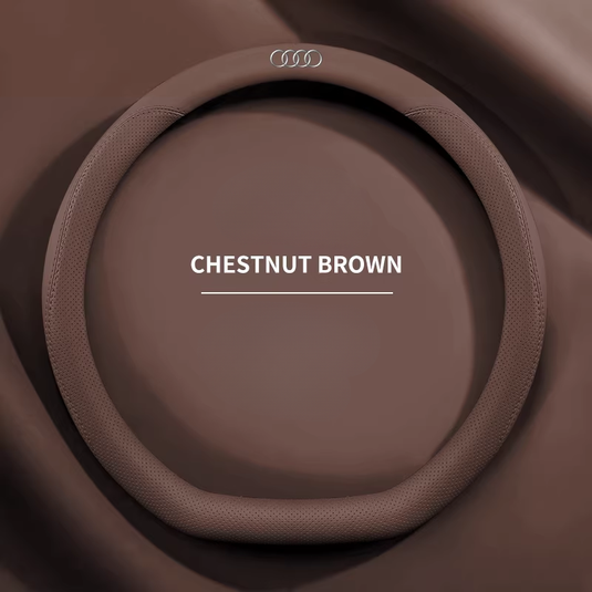 Audi Genuine Leather Breathable Steering Wheel Cover for Q5L, A4L, A6L, A3, A5, A7, A8, Q3, Q7, Q8
