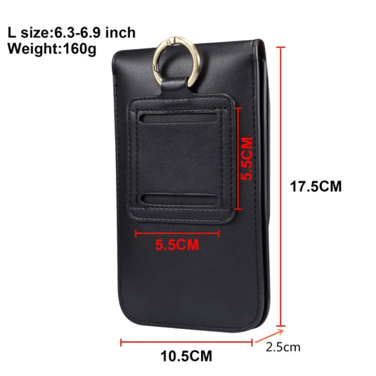 Lambskin Texture Men Universal Samsung Phone Double Lattice Waist Bag Leather Case