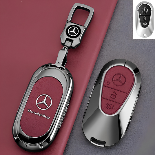 Mercedes Benz Premium Leather Protection Car Key Fob Case Cover for For Benz A, C, E, S, G-Class, GLA, GLB, GLC, GLE, GLS, CLA, CLS, EQC - i-Station Mobile Phone & Electronic Device Repair and Accessories