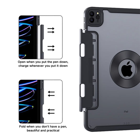 [Floating Track] [With Pen Slot] Apple iPad Pro 12.9" 2018/2020/2021/2022 - Detachable Magnetic Shockproof Protective Case