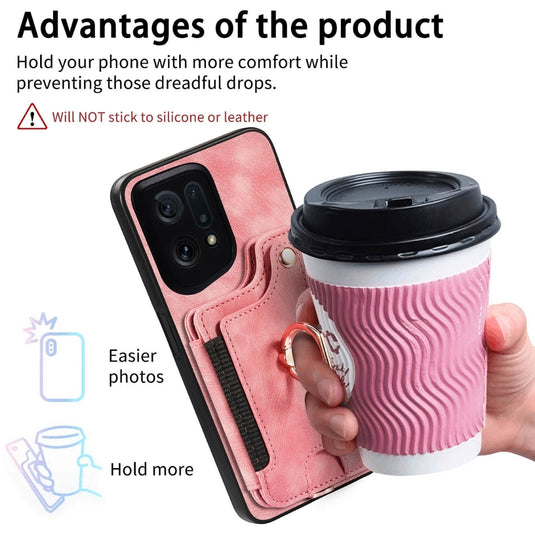 [With Card Slot] OPPO Find X5/Pro - Vintage Detachable Wallet Shockproof Stand Phone Case