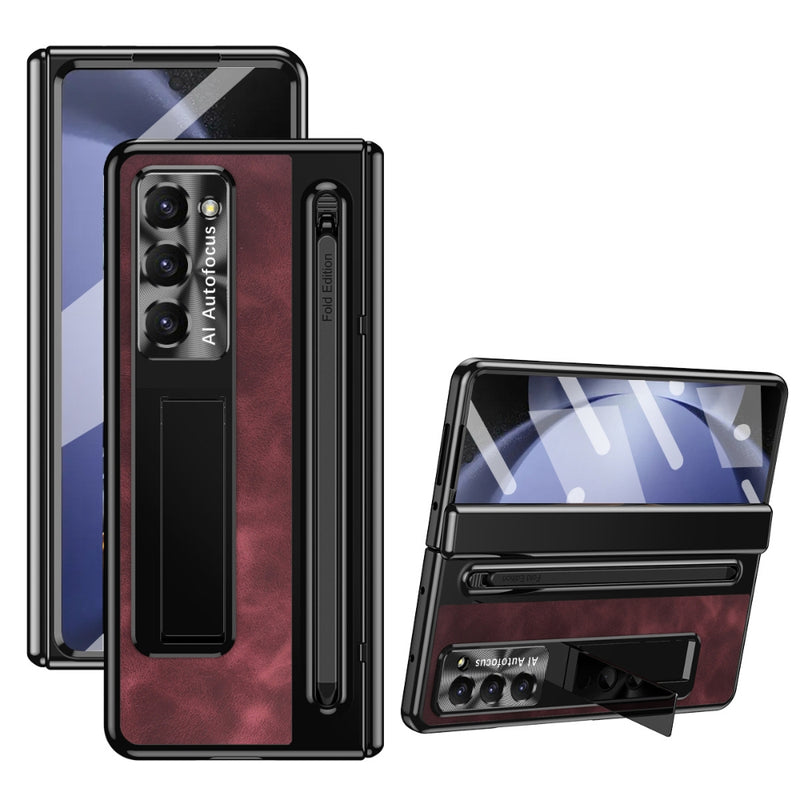 Load image into Gallery viewer, [With Card Slot] Samsung Galaxy Z Fold 5 5G (SM-F946) - Retro Leather Folding Stand Series Shockproof Case
