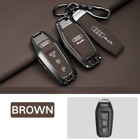 Audi Premium Leather Protection Car Key Fob Case Cover For Audi A5, A5L, Q5, Q6, Q6L, e-tron (2025/2026) - i-Station Mobile Phone & Electronic Device Repair and Accessories