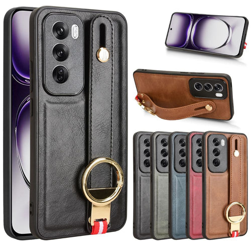 OPPO Reno 12 Pro 5G (CPH2629) - Business PU Leather Drop Proof Stand Series Case With Wrist Strap