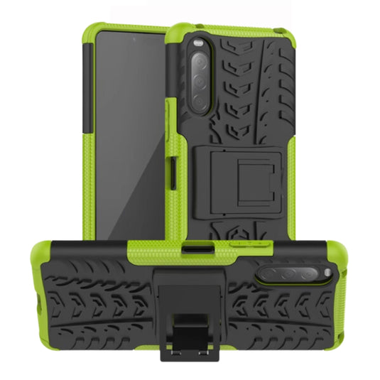 Sony Xperia 10 V - Anti-slip Honeycomb Tire Pattern TPU+PC Stand Case