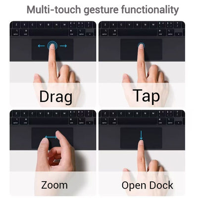[With Touchpad][Magic Keybord] Apple iPad Pro 11-inch M4 (2024) Smart Multi-Touch Trackpad Magnetic Wireless Keyboard Case With RGB Backlit - i-Station Mobile Phone & Electronic Device Repair and Accessories