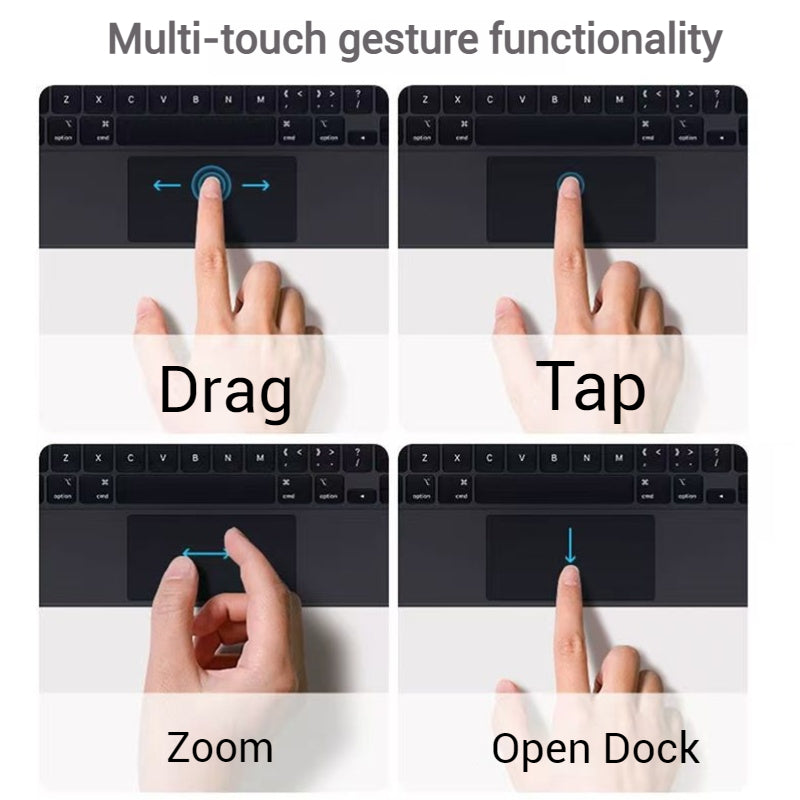 Load image into Gallery viewer, [With Touchpad][Magic Keybord] Apple iPad 10th 10.9&quot; 2022 Smart Multi-Touch Trackpad Magnetic Wireless Keyboard Case With RGB Backlit
