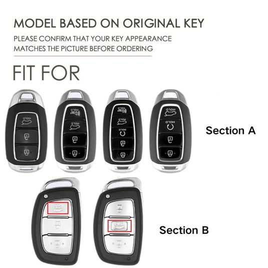 Hyundai Stylish Metal Car Key Protective Case For Tucson, Sport, Elantra, Santa Fe, ix35, ix25