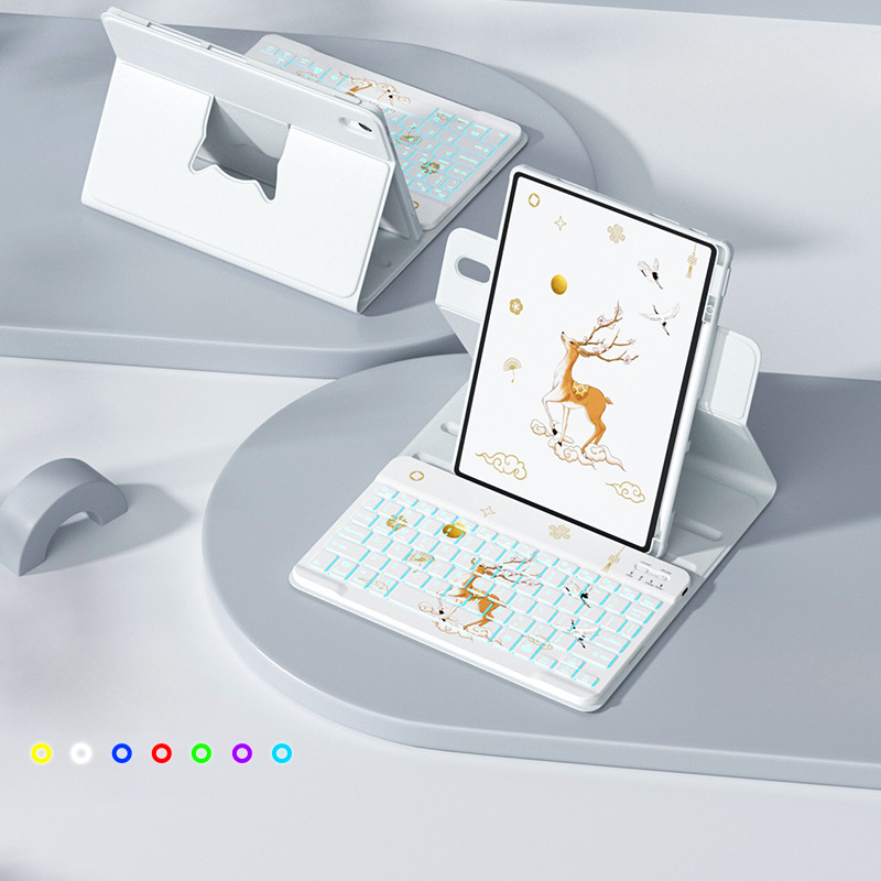Load image into Gallery viewer, [With Backlit] Apple iPad Pro 11-inch M4/M5 (2024/2025) - Cartoon Rotation Magnetic Adsorption Keyboard Case - i-Station Mobile Phone &amp; Electronic Device Repair and Accessories
