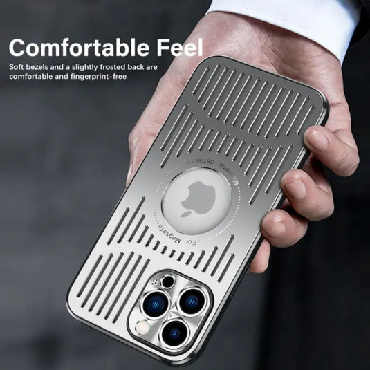 [Magsafe Compatible] Apple iPhone 15/Plus/Pro/Max - Metal Hollowed Out Heat Dissipation Protection Case